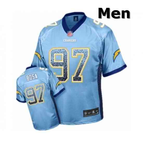 Men Los Angeles Chargers 97 Joey Bosa Elite Electric Blue Drift Fashion Football Jersey